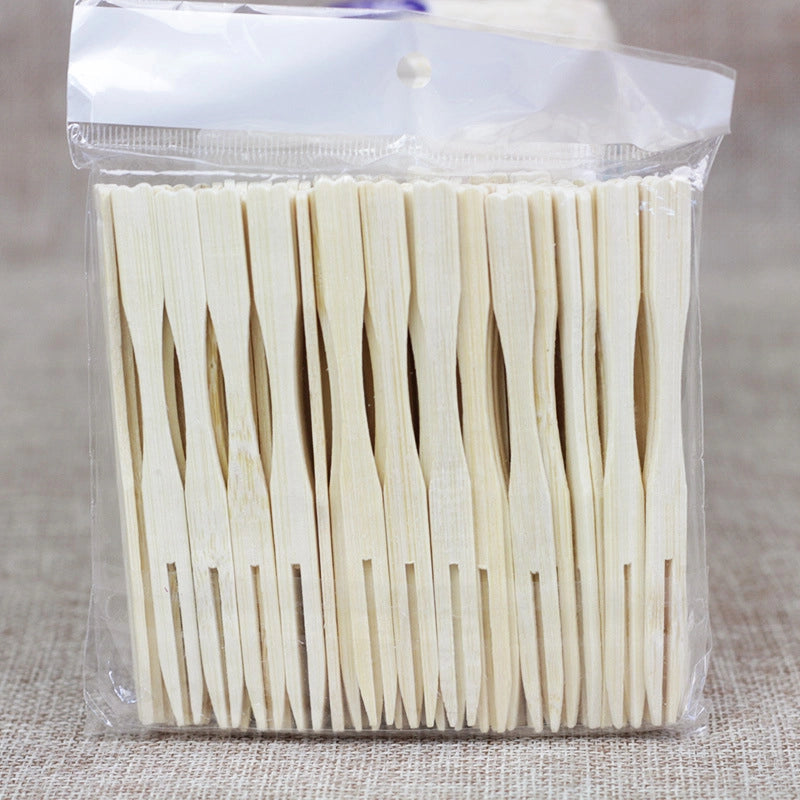 Bamboo Fruit Fork Disposable Children Heart-shaped Bamboo Fork KTV Bar Club Home Snack Fork Manufacturers