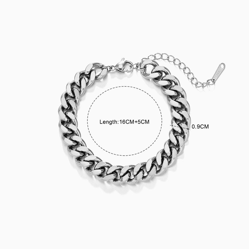 Minimalist Geometric Solid Color Stainless Steel Plating Chain Bracelets