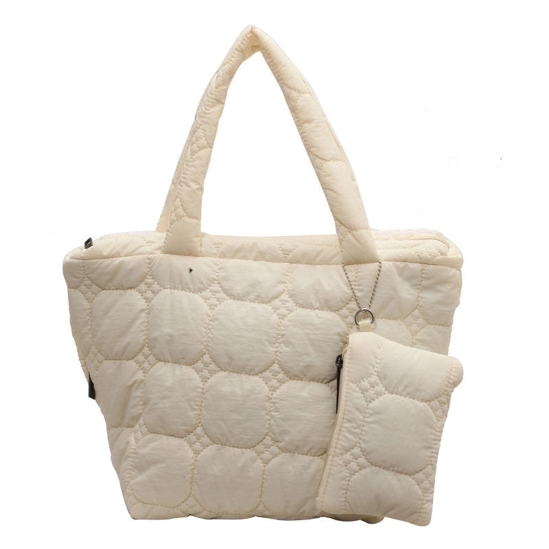 Women's All Seasons Nylon Solid Color Streetwear Square Zipper Shoulder Bag Tote Bag