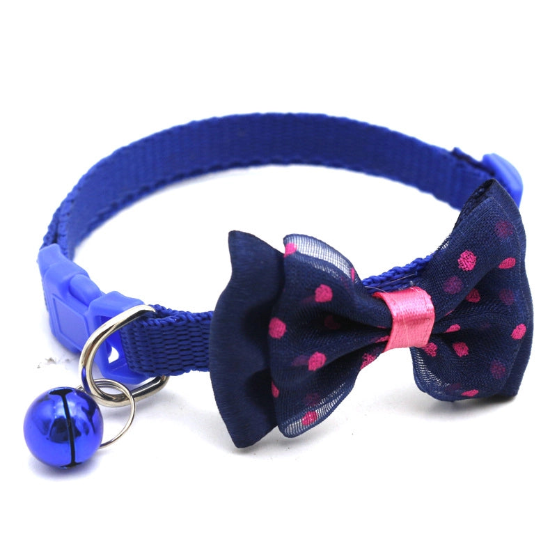 Cute Polypropylene Fiber Polka Dots Bow Knot Pet Collar