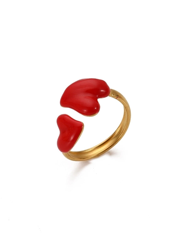 Elegant Minimalist Geometric 304 Stainless Steel Enamel Stainless Steel Rings