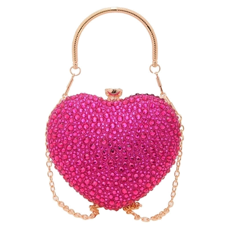 Women's Small Arylic Solid Color Elegant Classic Style Heart-shaped Hook Loop Evening Bag