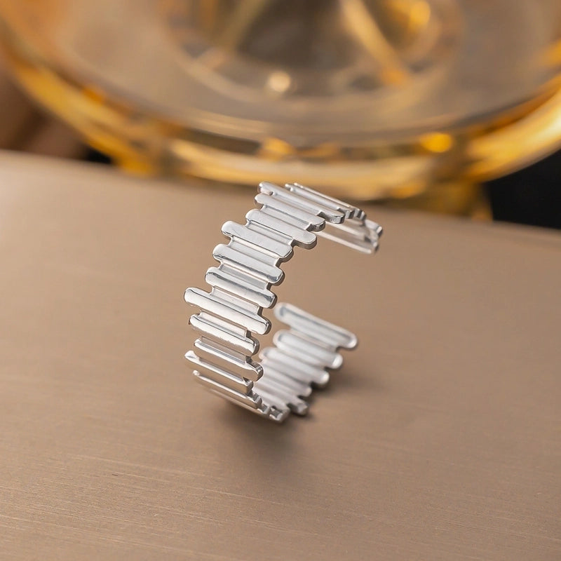 3 Pieces Minimalist Solid Color Titanium Steel Plating Rings