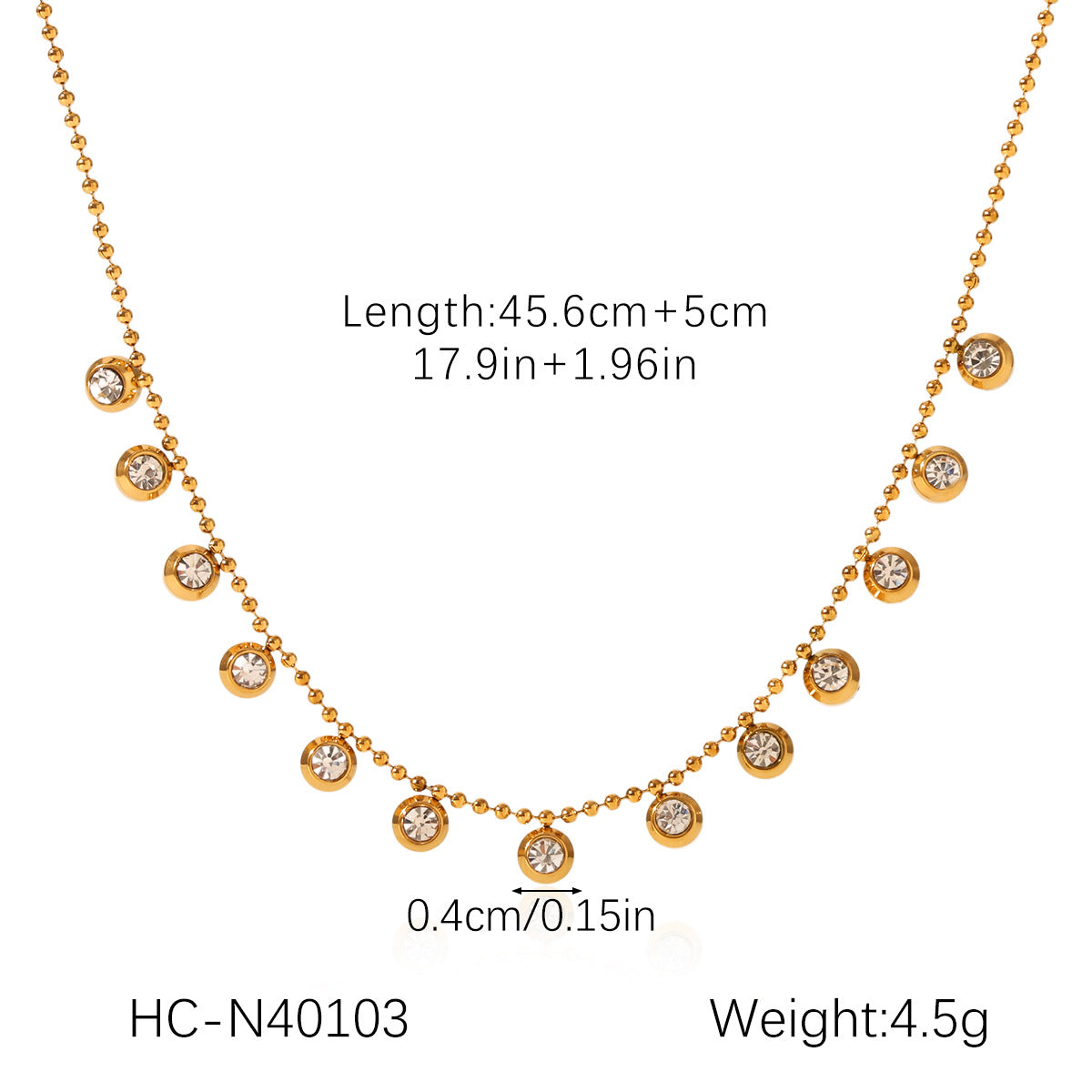 Ins Style Stainless Steel Love Necklace Inlaid With Zircon Clavicle Chain Female Titanium Steel 18K Gold-Plated Necklace