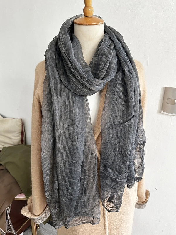 Women's Elegant Sweet Color Block Silk Silk Scarf