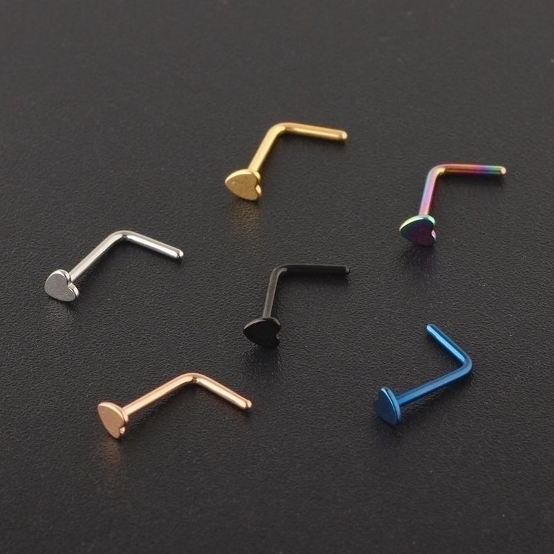 Minimalist Heart Shape Stainless Steel Nose Studs 1 Piece