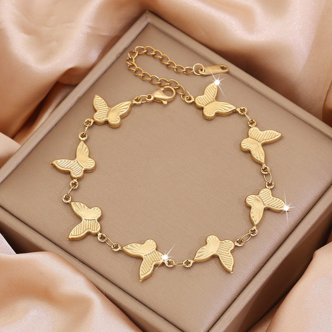 Love Flower Stainless Steel Bracelet Scallop Water Drop Cross Bracelet B616