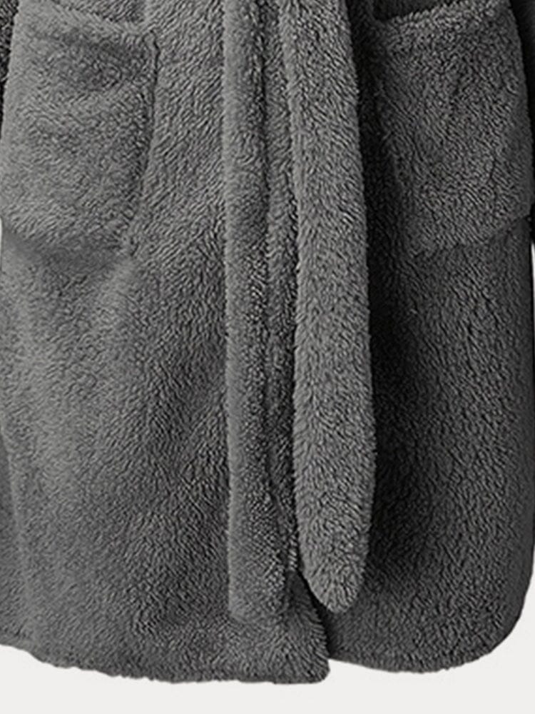 Soft Thermal Fleece Hooded Robe