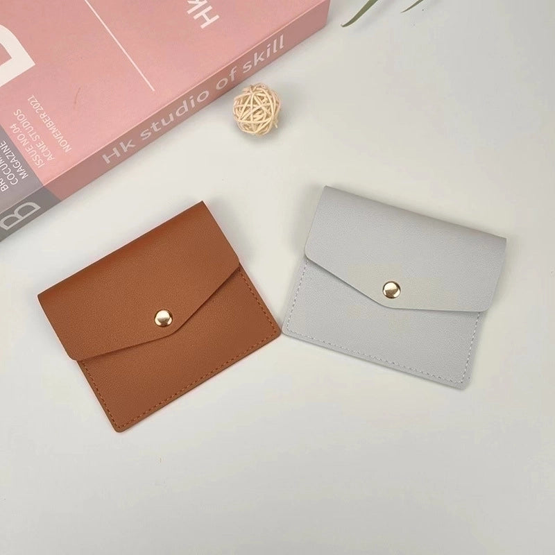 Unisex Solid Color Pu Leather Flip Cover Coin Purses