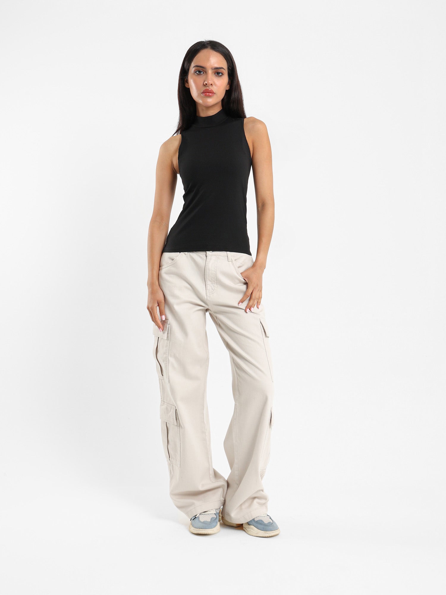 Sleeveless Mock-Neck Top