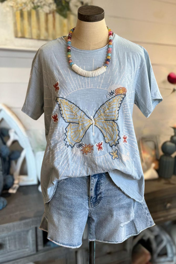 Butterfly Embroidered Tee