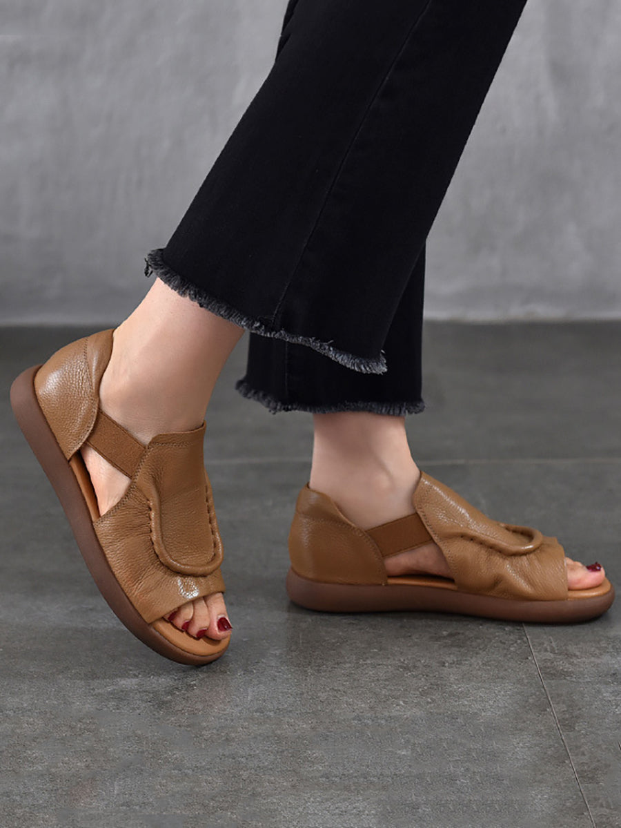 Women Summer Casual Genuine Leather Flat Sandals