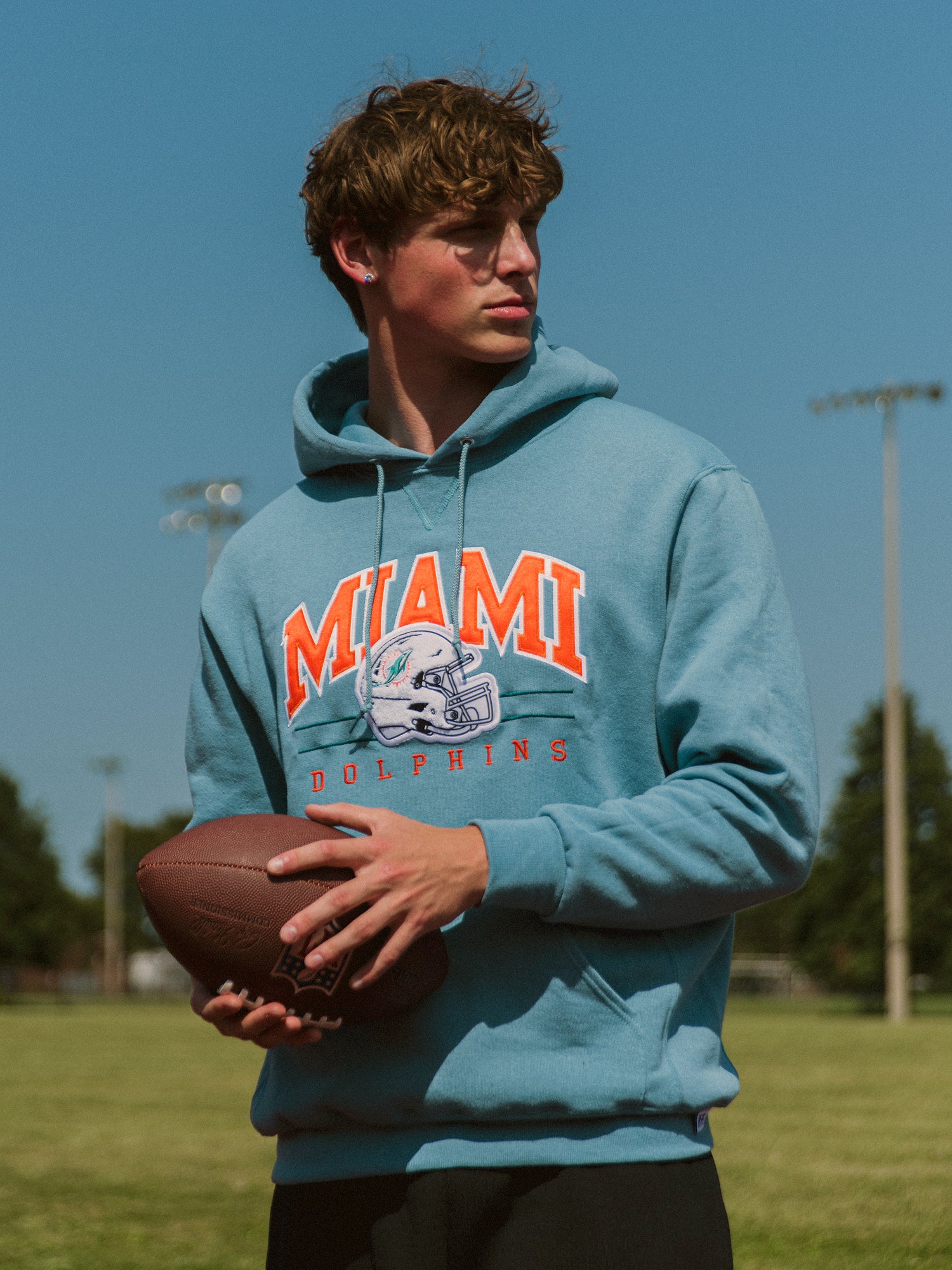 RUSSELL NFL MIAMI DOLPHINS CH PULLOVER HOODIE