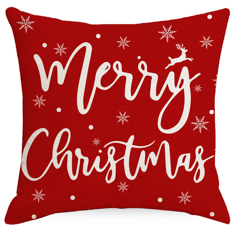 Fashion Christmas Tree Christmas Socks Letter Linen Pillow Cases