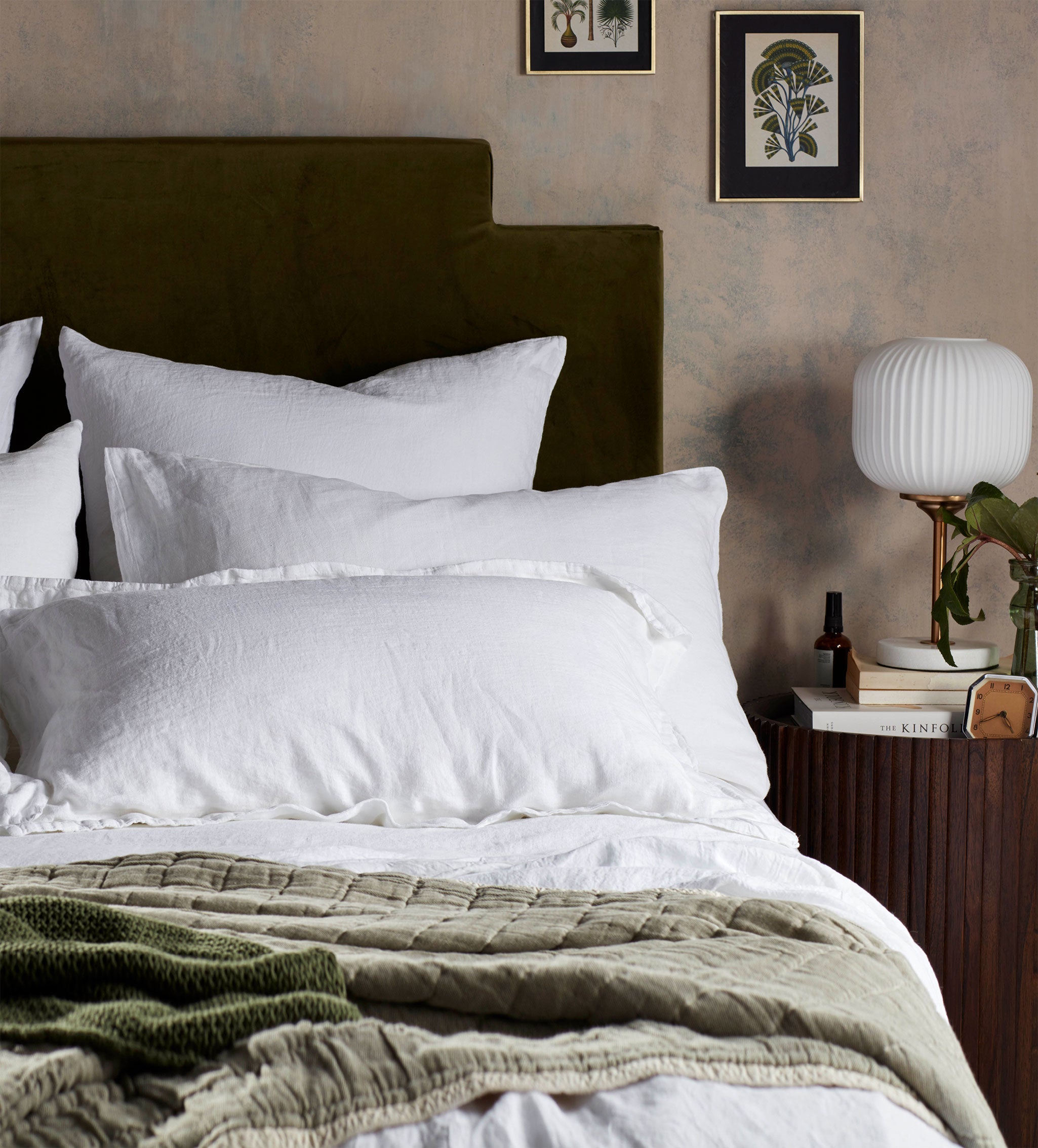 White 100% Linen Pillowcase
