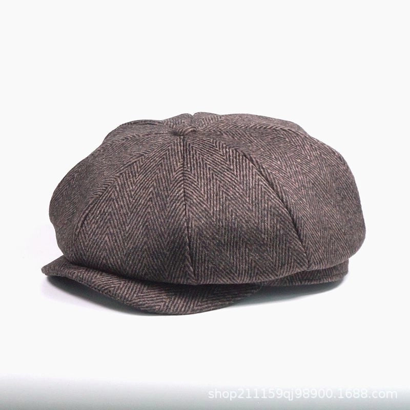 Men's Casual Solid Color Crimping Beret Hat