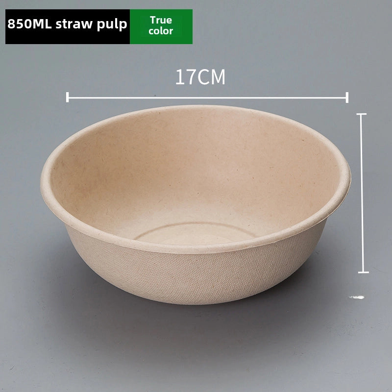 Disposable Paper Bowl Tableware Set Paper Bowl Commercial Household Bowl Degradable Whole Box Disposable Round Bowl