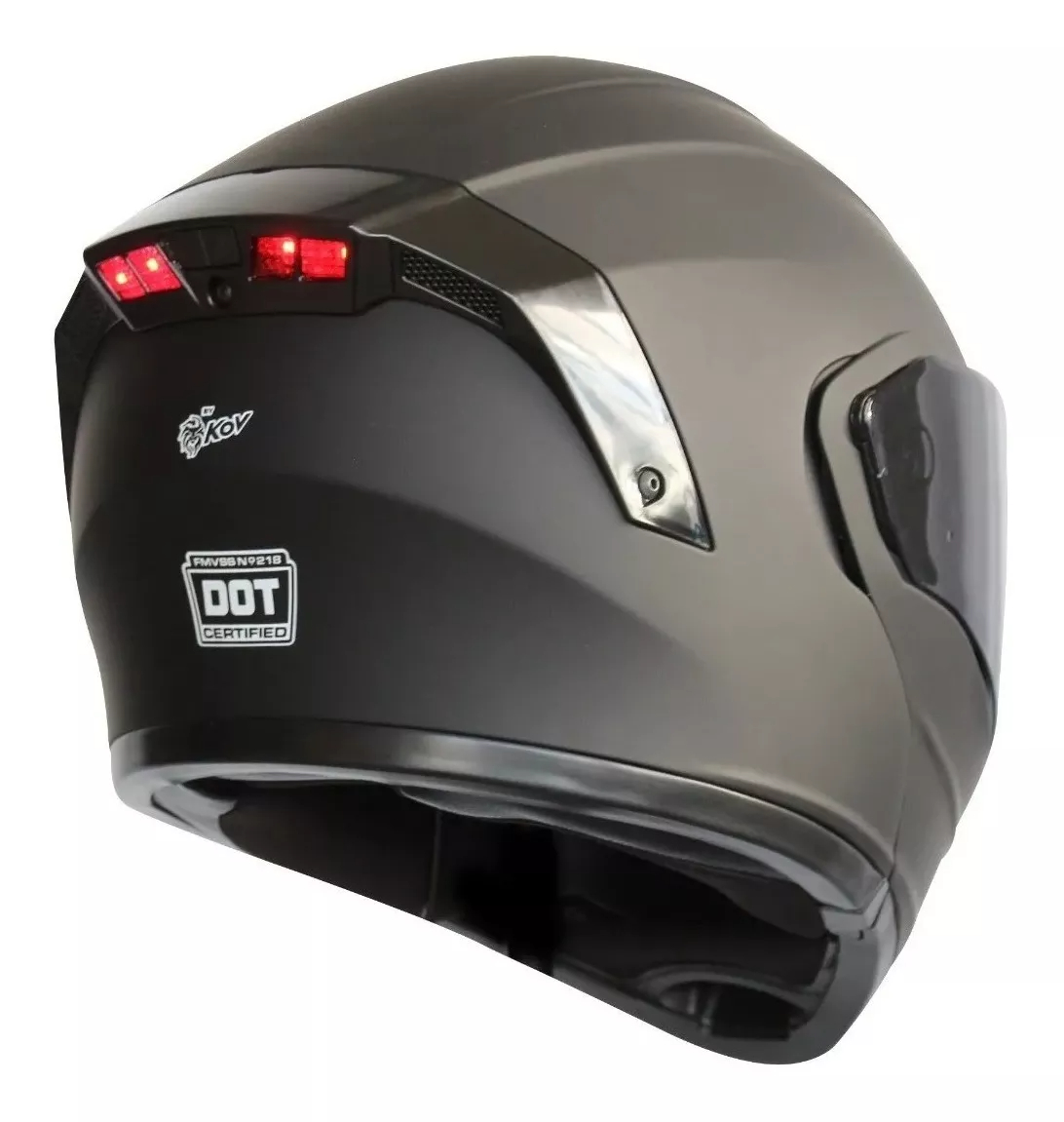 Casco Kov Abatible Con Luz Led Stelar Gafas Dot + Regalo