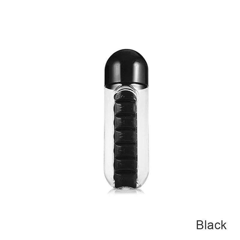 Water Bottle With Weekly Pillbox | Buy 2 Free Shipping