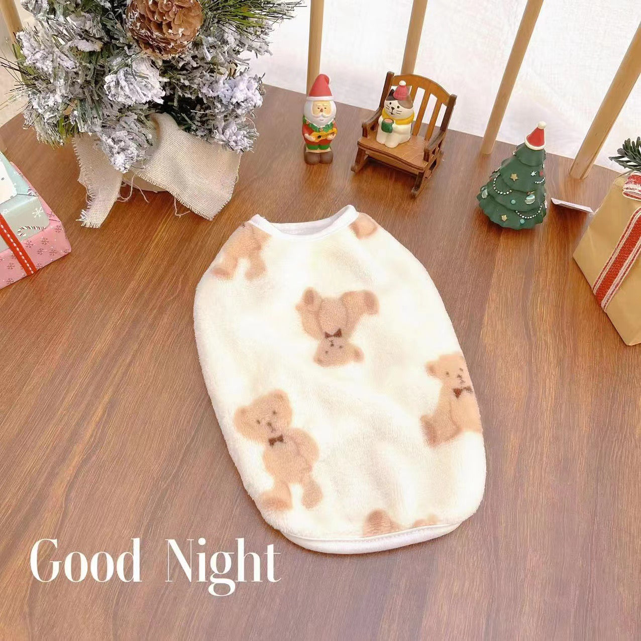 Bear Printed Fleece Dog Jumpsuits/Vest