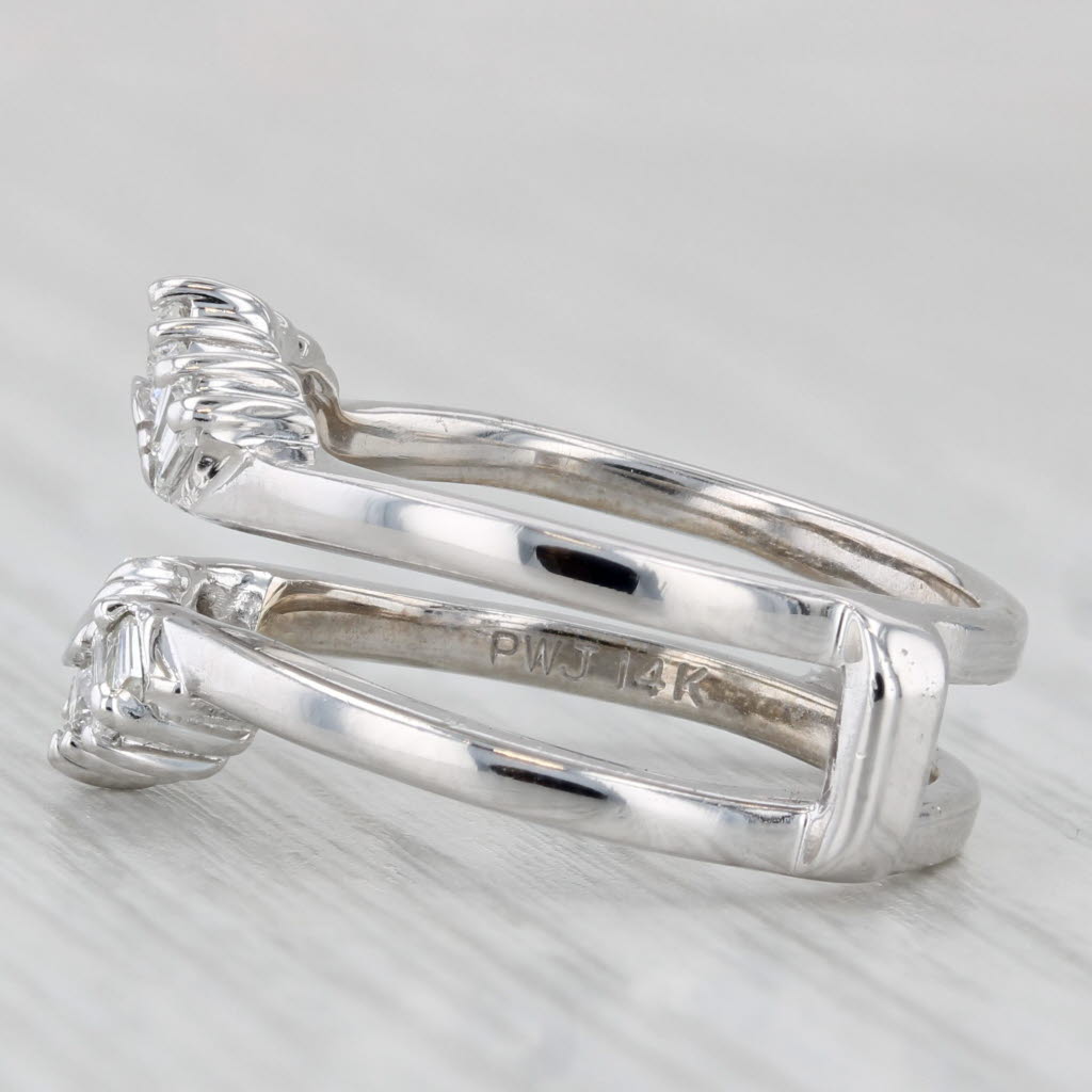 0.43ctw Diamond Enhancer Jacket Wrap Ring 14k White Gold Size 6 Wedding Bridal