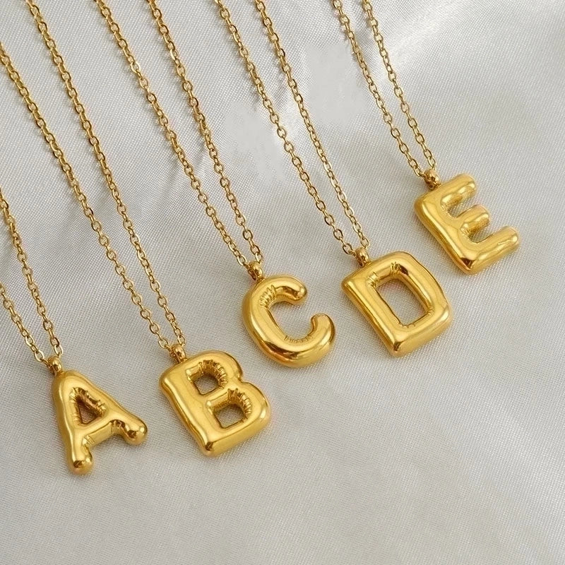 304 Stainless Steel 18K Gold Plated Casual Cute Plating Letter Titanium Steel Pendant Necklace