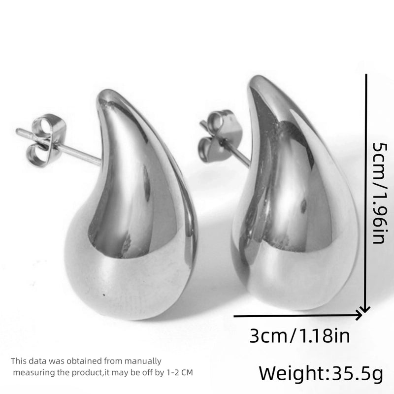 1 Pair Casual Solid Color Plating Stainless Steel Gold Plated Silver Plated Ear Studs