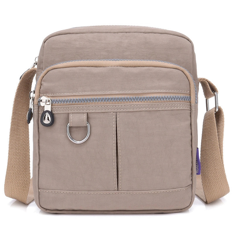 Women's Medium Nylon Solid Color Classic Style Square Zipper Shoulder Bag