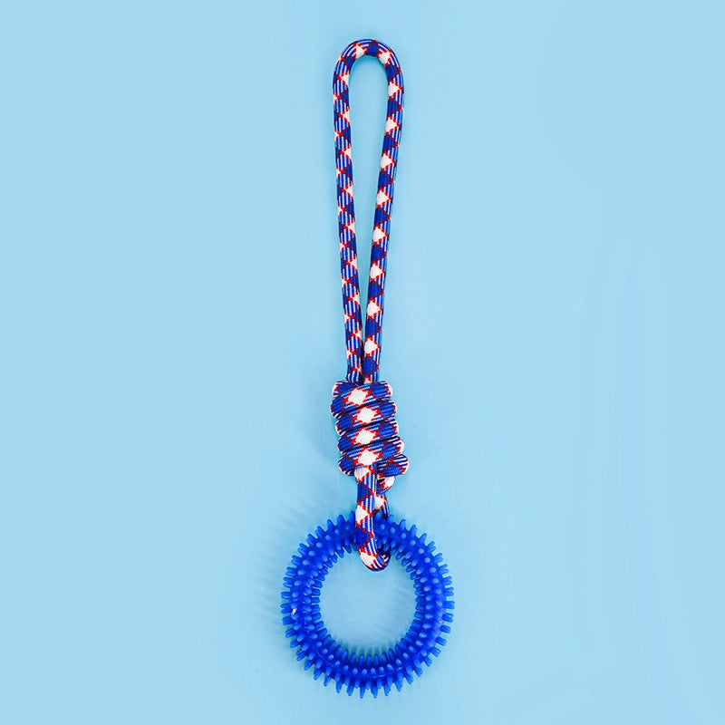 Popular Dog Molar Bite-resistant Cotton Rope Toy Pet Colorful Woven Knot Toy Puppy Self-Hi Toy