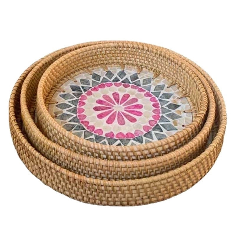 Pastoral Flower Grass Shell Fruit Plate