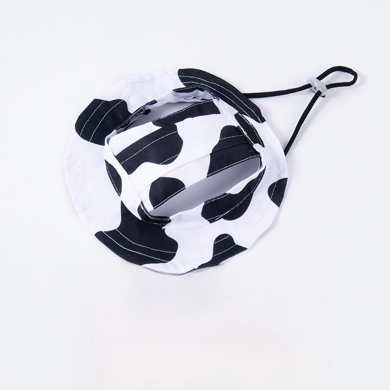 Dog Cat Sunshade Hat Exposed Ears Adjustable Rope Buckle Fisherman Hat Pet Supplies