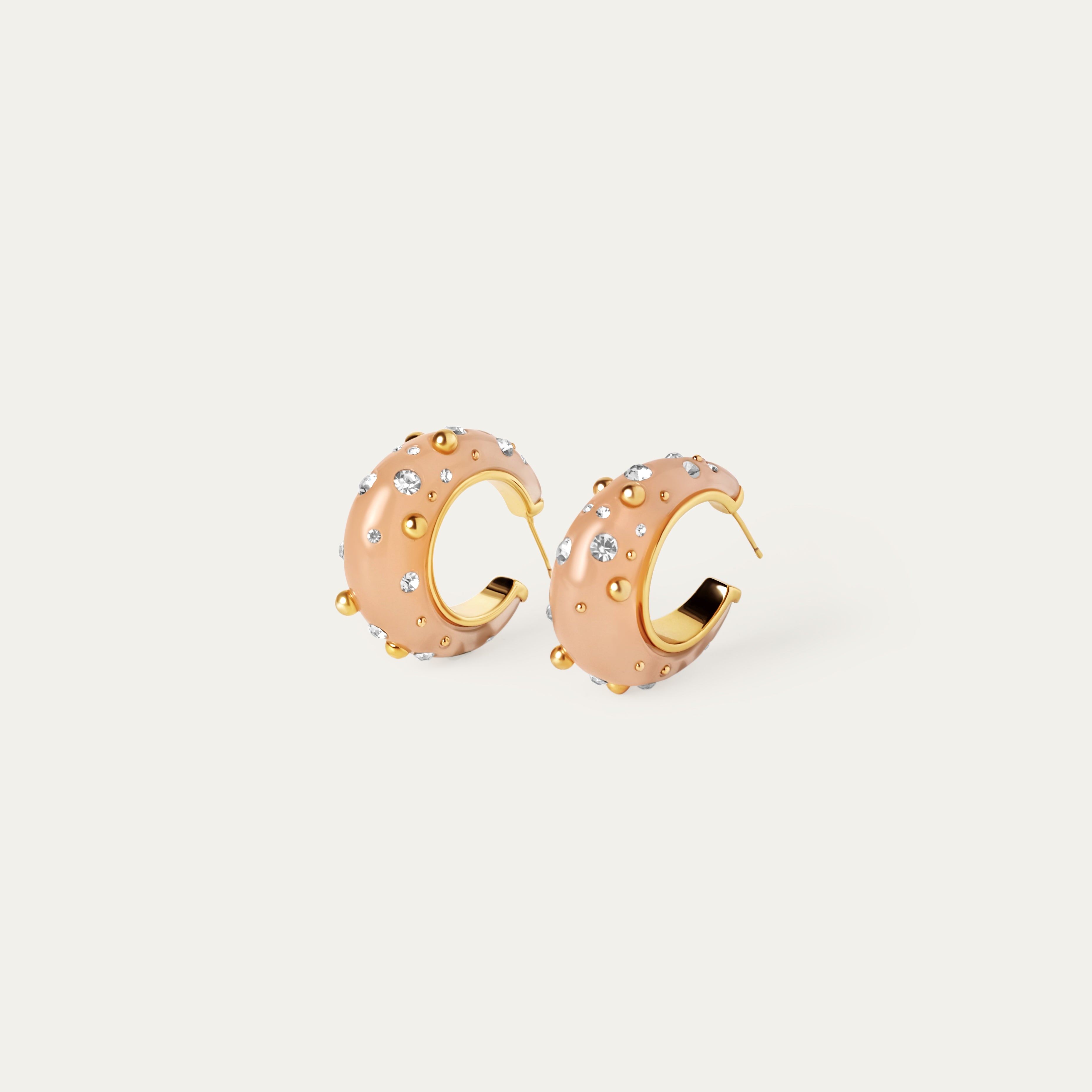 Ciel Enamel Hoops (18K Gold Brass)