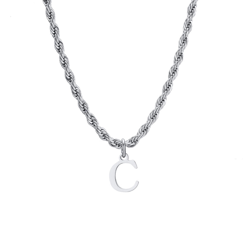 Minimalist Letter Stainless Steel Gold Plated Pendant Necklace