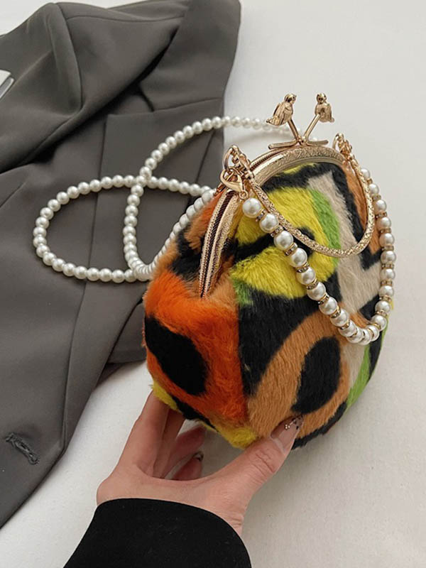 Contrast Color Zipper Crossbody Bags Handbags
