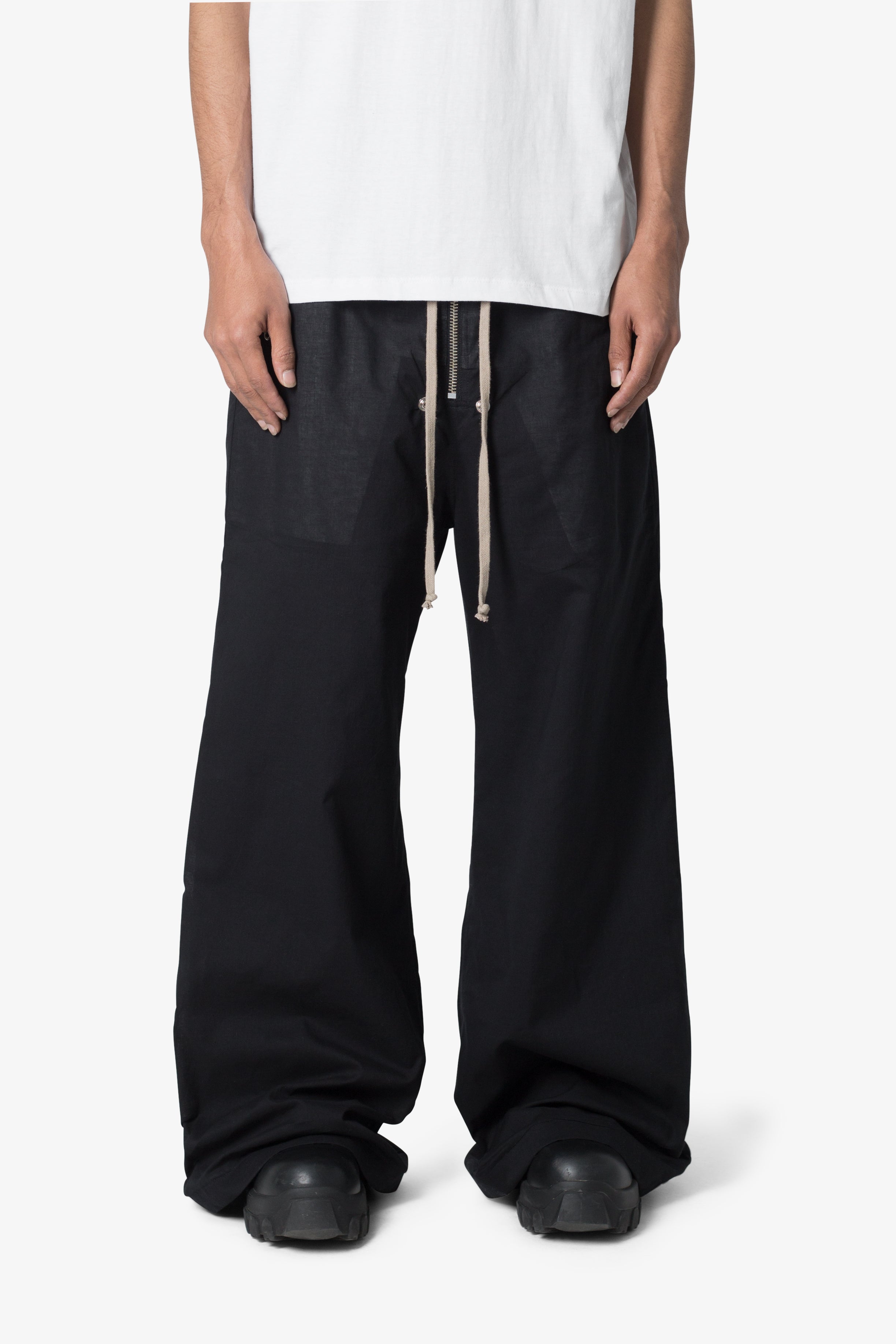 Gauze Layered Rave Pants - Black