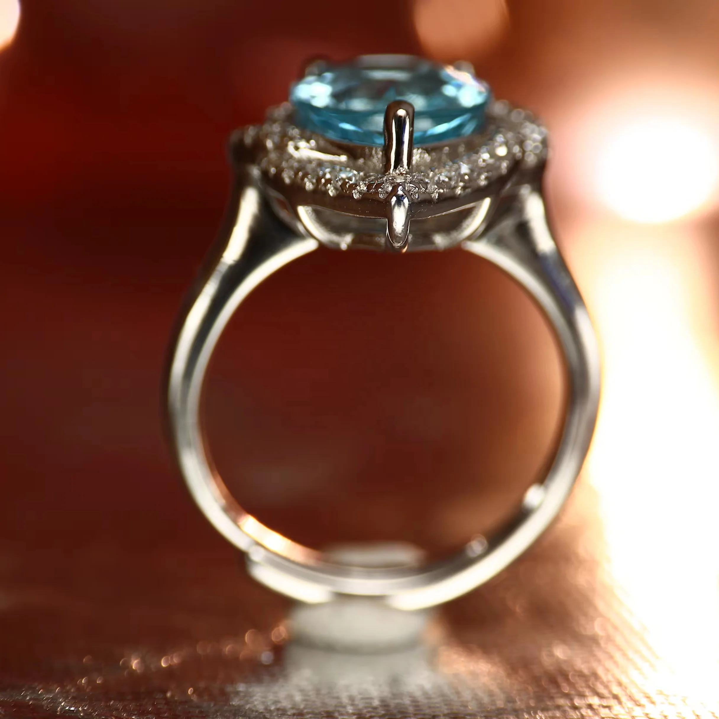 design ring with natural topaz 925 silver ring