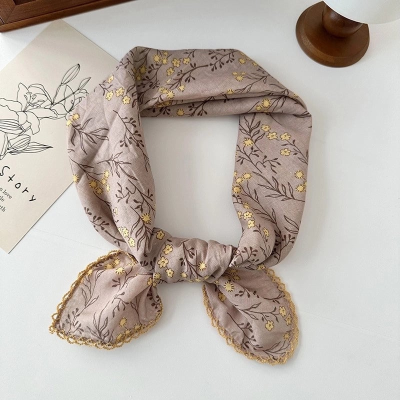 Women's Elegant Sweet Printing Cotton And Linen Silk Scarf