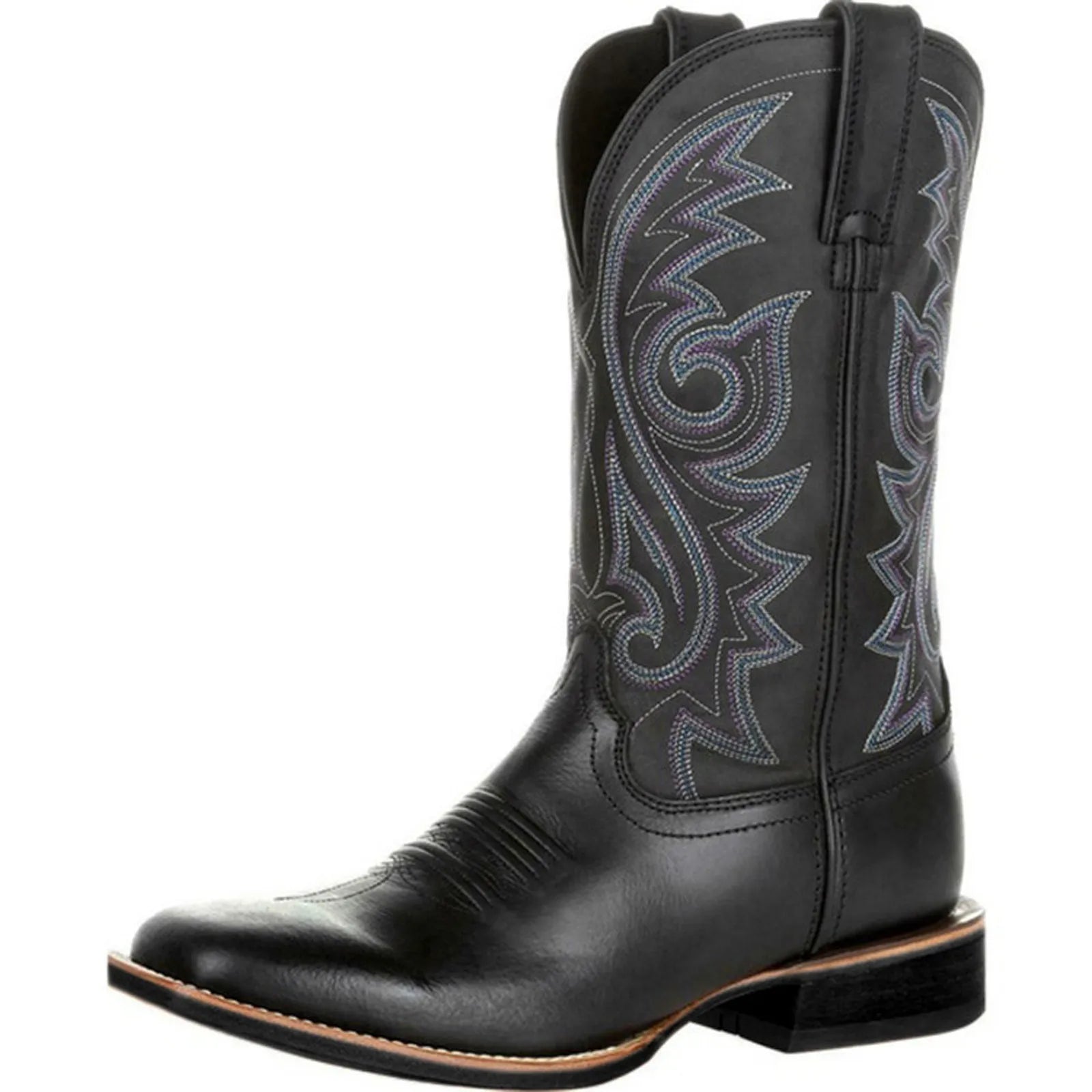 Handmade Men's Cowboy Boots – Embroidered, Pointed Toe, Slip-On Western Boots