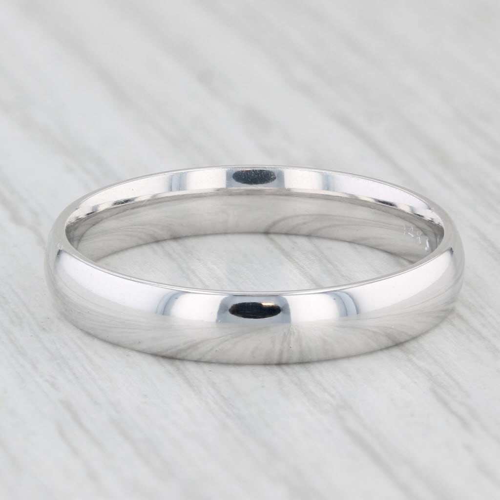 Classic Men's Wedding Band 14k White Gold Size 10.5 Ring