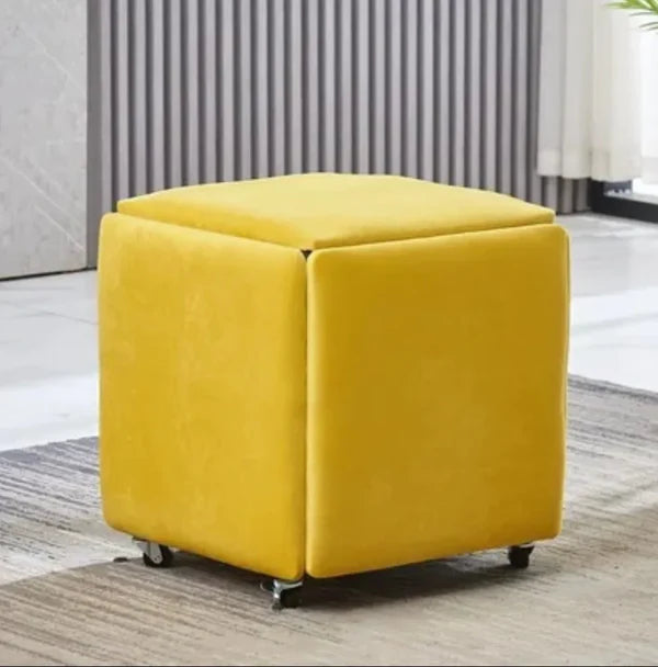 5IN1 NORDIC LEATHER OTTOMAN MULTIFUNCTIONAL STOOL STORAGE FOOT STOOL