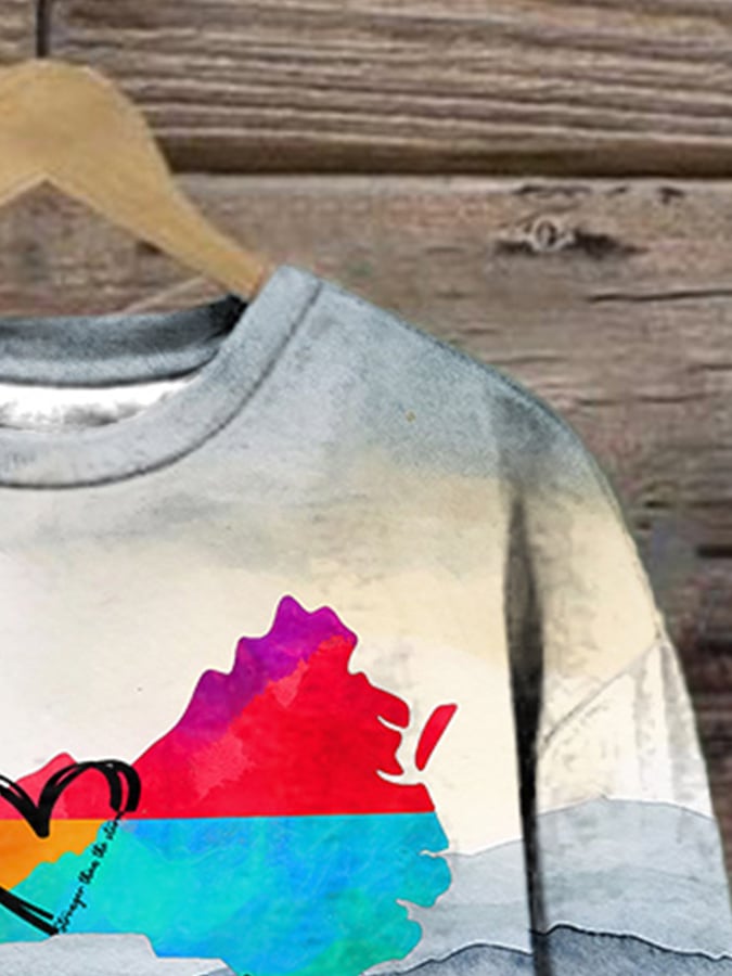 Retro Appalachian Mountains Painting Appalachia Strong Stronger Than The Storm Print Sweatshirt