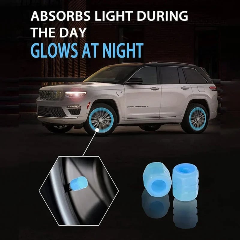 🔥🔥Universal Fluorescent Tire Valve Caps (4 PCS/Set)