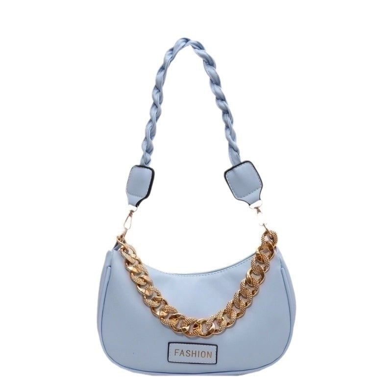 Women's Medium Pu Leather Solid Color Preppy Style Classic Style Dumpling Shape Zipper Shoulder Bag