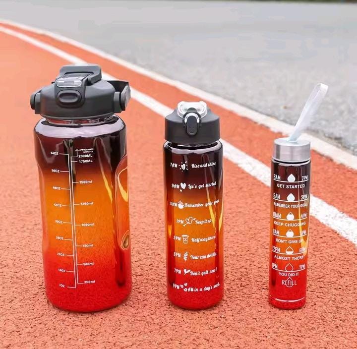 3pcs Set Metallic Colour Water Bottles