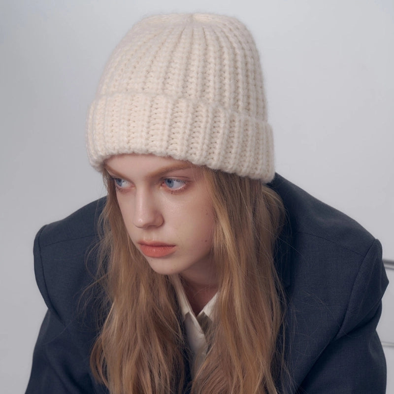 Women's Elegant Basic Solid Color Eaveless Wool Cap