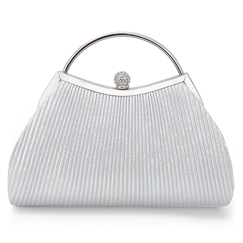 Women's All Seasons Pu Leather Stripe Elegant Square Lock Clasp Evening Bag
