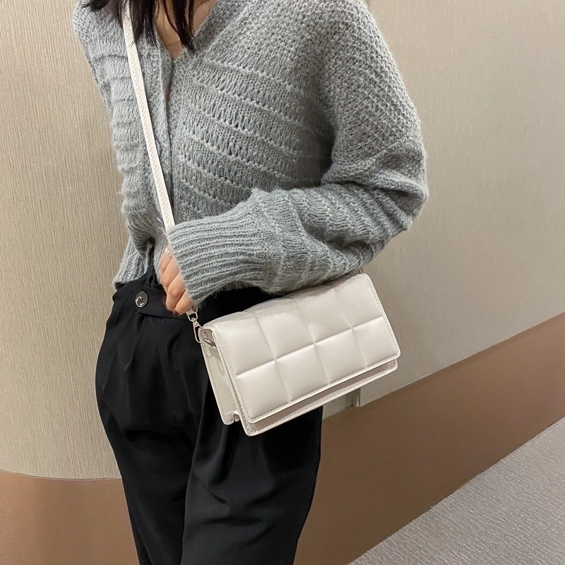 Women's Medium Pu Leather Solid Color Streetwear Square Flip Cover Crossbody Bag
