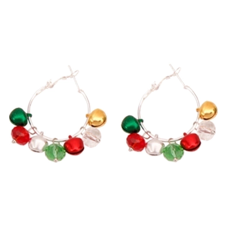Fashion Santa Claus Christmas Socks Bell Epoxy Alloy Earrings