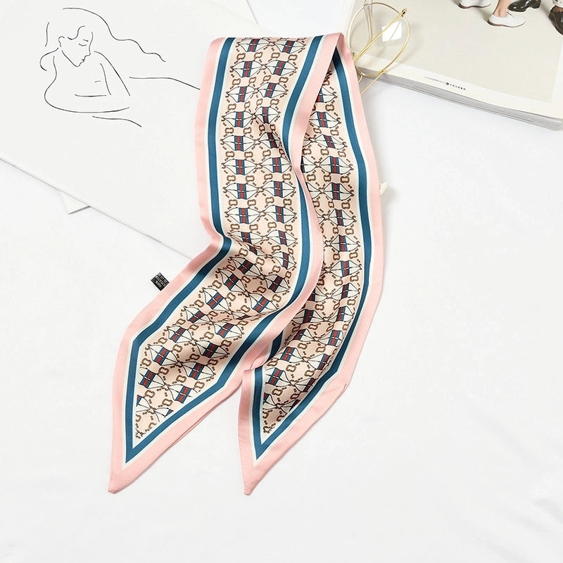 Women's Elegant Geometric Satin Silk Scarf