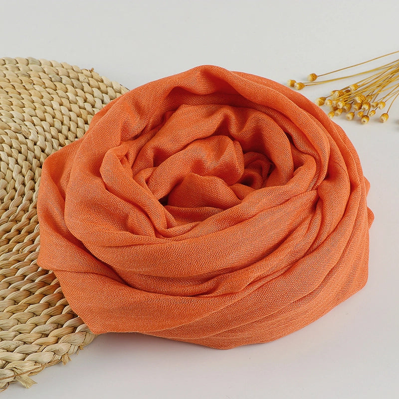 Women's Sweet Solid Color Cotton Silk Scarves